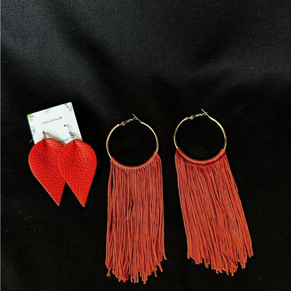 Burnt orange earring set